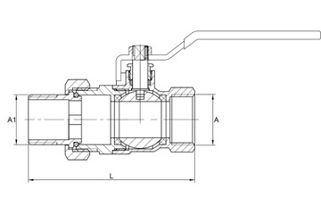 ZAWÓR KULOWY 3/4'' ZE ŚRUBUNKIEM DŁAWICĄ RĄCZKA