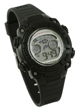 Zegarek sportowy dziecięcy czarny wielofunkcyjny Timemaster LCD 007/02
