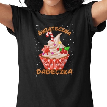 KOSZULKA T SHIRT ŚWIĄTECZNA PREZENT POD CHOINKĘ mikołaj renifer babeczka S