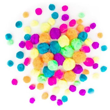 Pompony akrylowe mix neon 78 szt