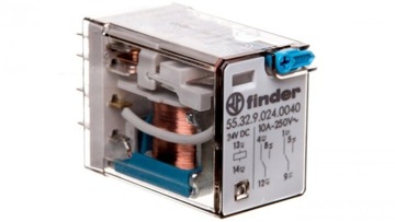 Przekaźnik miniaturowy 2P 10A 24V DC przycisk