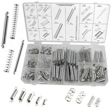 SPRĘŻYNKI RÓŻNE ROZMIARY 200 szt. SPRĘŻYNKA MIX