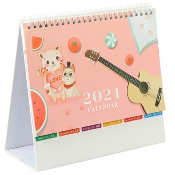 1Pc Portable 2021 Desk Paper Calendar Desktop