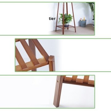 3-слойная бамбуковая подставка для цветов Стоящая подставка для цветов