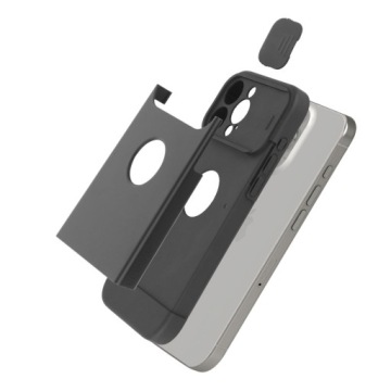 Чехол ERBORD CAM SLIDE ARMOR для iPhone 15 Pro, для MagSafe, Черный Титан