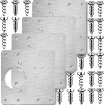 4x ПЛАСТИНА ДЛЯ РЕМОНТА ВЫРЫВАННЫХ МЕБЕЛЬНЫХ ПЕТЛЕЙ ШКАФОВ РЕМКОМПЛЕКТ