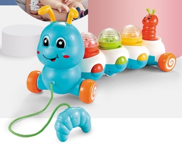 Интерактивная гусеница на веревочке + разноцветные шарики, КРУИНГОВАЯ СВЕТОДИОДНАЯ МУЗЫКА