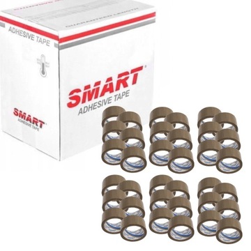 TAŚMA PAKOWA 48/90 KLEJĄCA TAŚMY SMART 48/90 BRĄZ 36 SZTUK