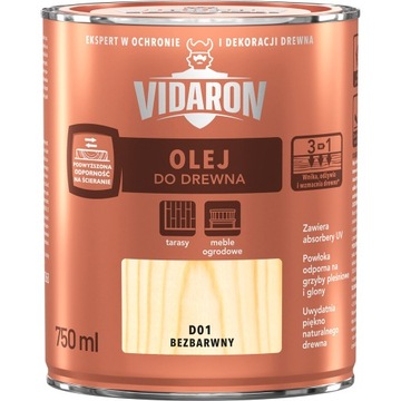 Olej do drewna VIDARON 750 ml, BEZBARWNY