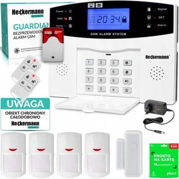 ALARM BEZPRZEWODOWY GSM GUARDIAN POLSKI KARTA SIM