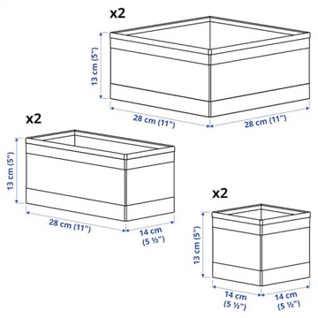 IKEA SKUBB Komplet pojemników pudełek 6 szt fioletowy