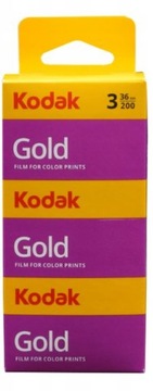 3 пленки KODAK GOLD 200 36, золотая пленка, три упаковки