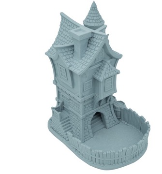 Средневековая большая башня для игральных костей - Башня для игральных костей Светло-серый