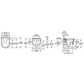Висящая туалетная чаша без оправа надглазе Roca Inspira