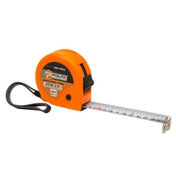 MIARA ZWIJANA TAŚMA MIARKA METRÓWKA 8M x 25MM SPRĘŻYNA ZWROTNA POLAX