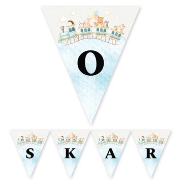 Girlanda trójkątna URODZINY napis personalizowany