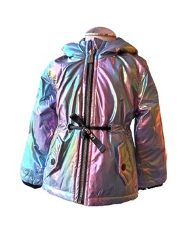 KURTKA PARKA METALICZNA HOLO 92 SREBRNA FIOLETOWA