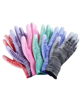 1 пара нейлоновых полиуретановых перчаток для защиты труда в полоску