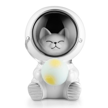 СВЕТОДИОДНЫЙ НОЧНИК КОТ АСТРОНАВТ - Подарок ребенку - ТЕПЛЫЙ СВЕТ