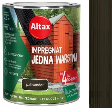 ALTAX IMPREGNAT DREWNA OGRODOWEGO 0,75L PALISANDER