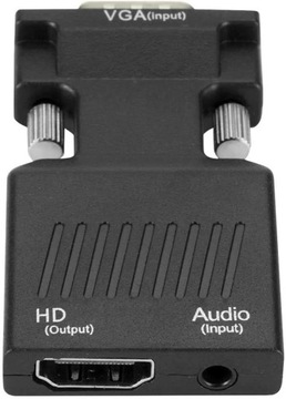 Адаптер-конвертер VGA D-SUB в HDMI + аудио-звуковой адаптер