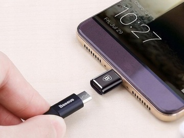 Адаптер Baseus Micro USB — USB Type-C, черный