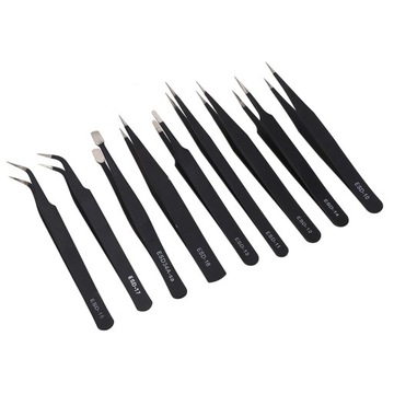 Антистатические пинцеты, 9 шт., многофункциональные