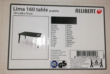 Stół ogrodowy KETER Lima 160 226499 Grafitowy