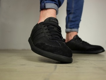 męskie buty Adidas SKÓRA trampki czarne sportowe