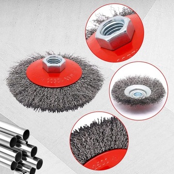 Дисковая щетка из стальной боковой проволоки M14 125 мм для угловой шлифовальной машины