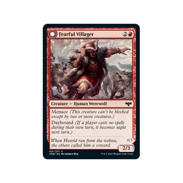 MTG 4x Fearful Villager // Fearsome Werewolf