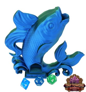 Рыба кои - крошечная башня из кубиков - Fate's End Koi Tiny Towers Dice Tower Dwór