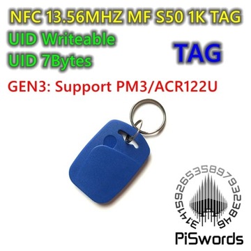MF S50 NFC 13.56Mhz UID 0 blok 7 bajtów GEN3 przepisanie zmienne karta