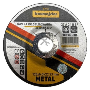 TARCZA DO SZLIFOWANIA METALU T27 125x6,0x22,23mm