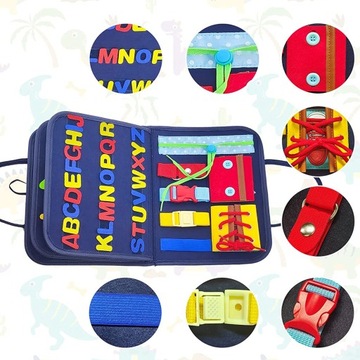 МЯГКИЙ ЧЕМОДАН МОНТЕССОРИ, СЕНСОРНАЯ МАНИПУЛЯЦИОННАЯ ДОСКА ДЛЯ ДЕТЕЙ