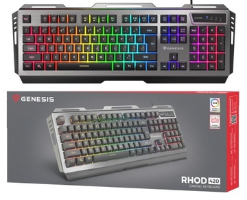 Klawiatura Gamingowa WODOODPORNA gracza podświetlana RGB Genesis Rhod 420