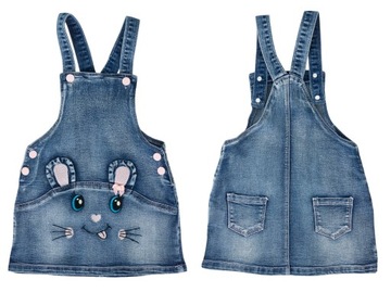 M199 Sukienka spódniczka ogrodniczka jeans 92/98
