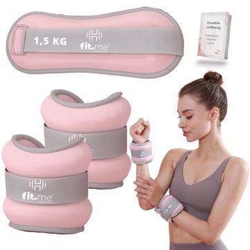 OBCIĄŻNIKI CIĘŻARKI NA KOSTKI NADGARSTKI RĘCE NOGI 2x1,5KG CIĘŻARKI FIT.ME