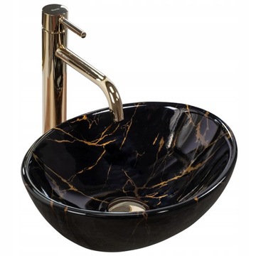 Umywalka SOFIA MINI MARBLE czarna połysk marmur