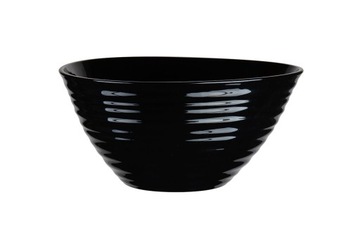 Salaterka szklana 21,5cm czarna w prążki Glasmark