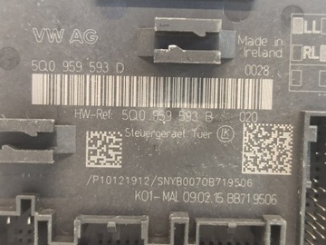 MODUŁ STEROWNIK DRZWI AUDI A3 8V CABRIO 5Q0959593B