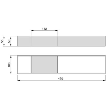 ORDERBOX - органайзер на один ящик, 100x470 мм, антрацит