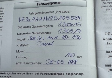 Peugeot 308 II SW 2.0 BlueHDi 150KM 2015 Peugeot 308 2,0 Hdi 150KM Automat FullLed PDC Kamera Serwis ASO Bezwypadko, zdjęcie 28