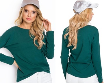Wygodna BLUZKA DAMSKA BAWEŁNIANA longsleeve - XS