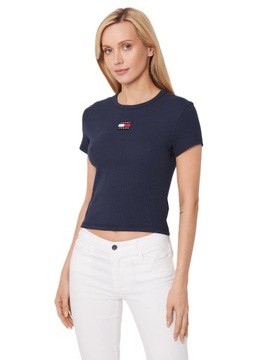 TOMMY JEANS T-SHIRT - KOSZULKA GRANATOWA DAMSKA XS