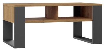 STOLIK KAWOWY PÓŁKI ŁAWA MODERN 2P ARTISAN CZERŃ