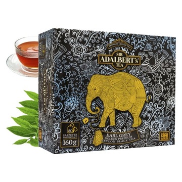 ADALBERT'S EARL GREY golden premium HERBATA CZARNA cejlońska 80 SASZETEK