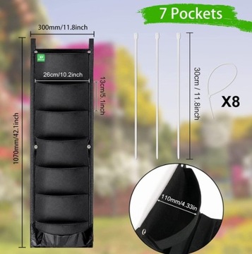 ПОДВЕСНАЯ СУМКА ДЛЯ ВЕРТИКАЛЬНЫХ РАСТЕНИЙ С 7 КАРМАНАМИ