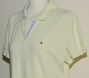 TOMMY HILFIGER pistacjowa koszulka polo bluzka rozmiar L / XL