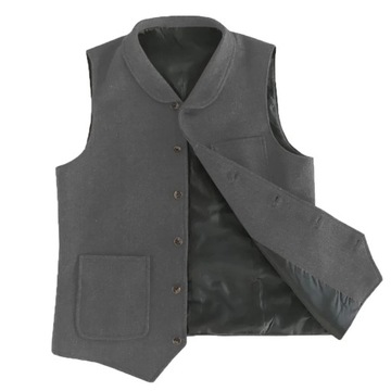 Men's Suit Vest Coffee Tailored Collar Retro Tooli